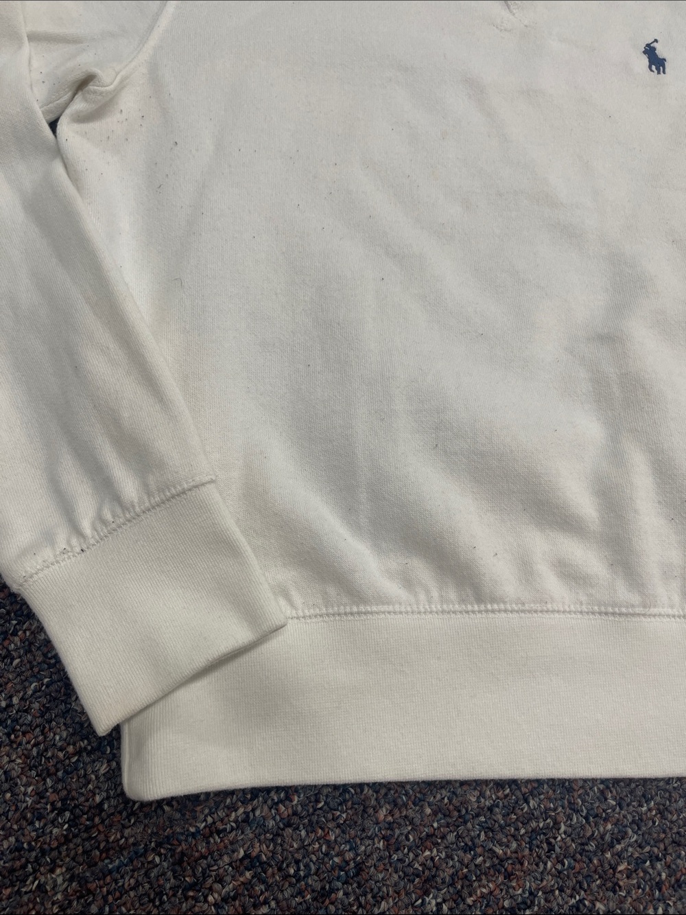 Polo by Ralph Lauren Cream Crewneck Sweatshirt with Navy Pony - Picture 2 of 6